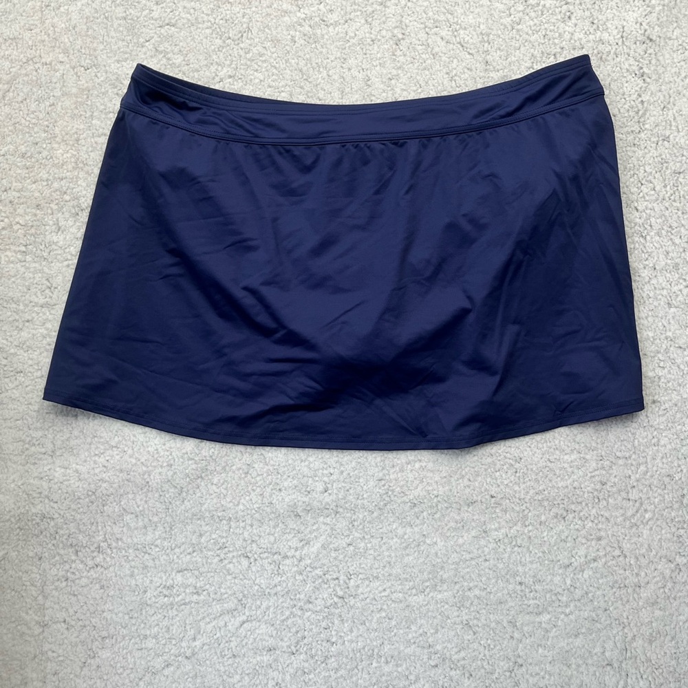 Women's Lands End Navy Nylon Blend Swim Skirt Bottom Size 22 W - Picture 6 of 7